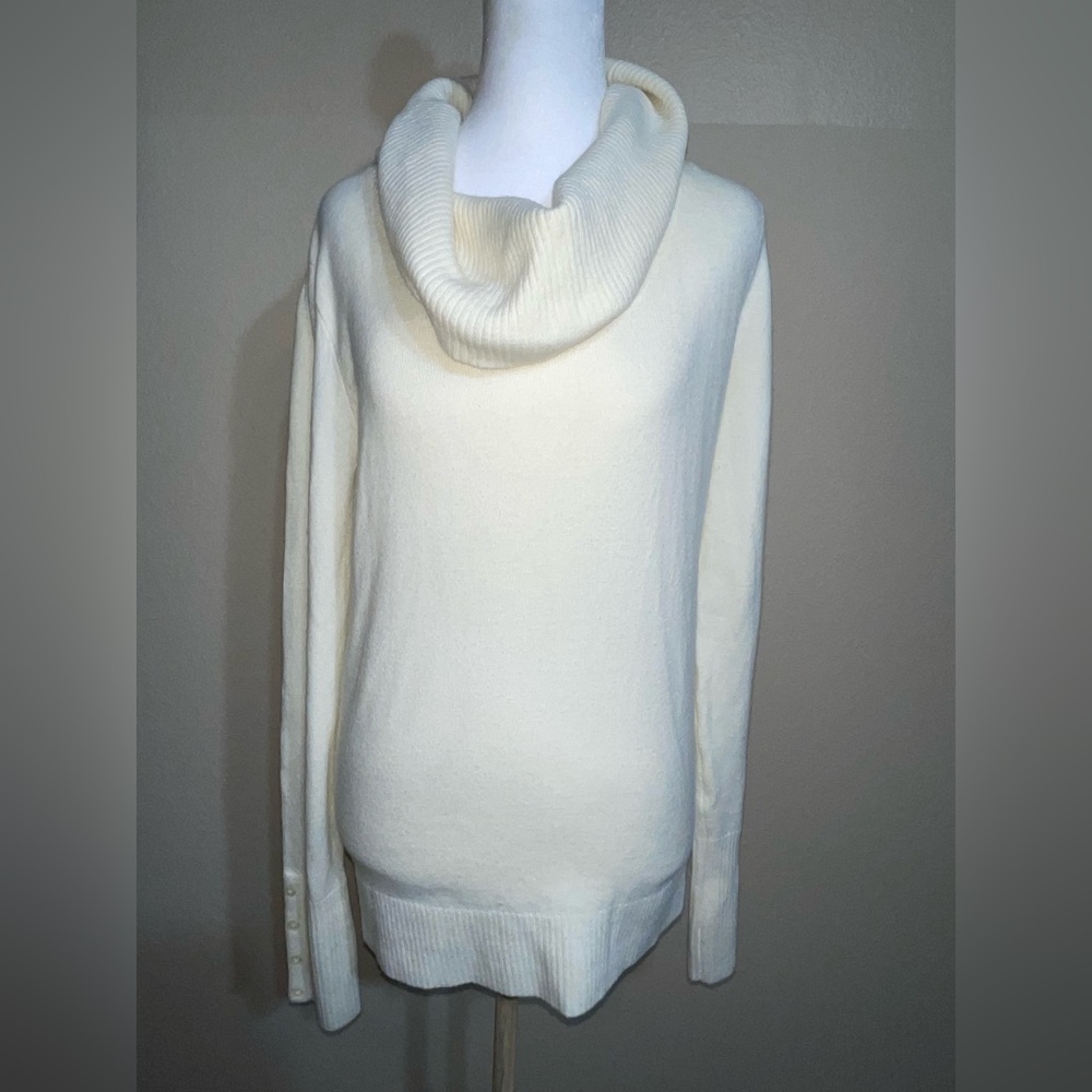 Takeout Cream Cowl Neck Sweater size small